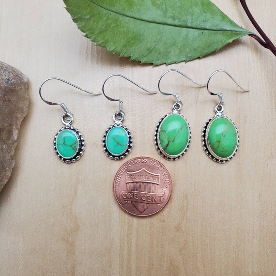 Socute925 Gaspeite Dangle Earrings Sterling Silver Gaspeite Jewelry Dainty Green Gaspeite Earrings Southwest Earrings Made in USA Etsy Australia