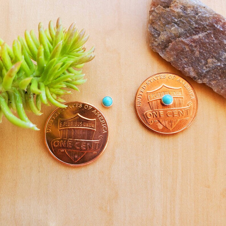 SoCute925 Tiny Turquoise Studs | Sterling Silver Petite Color Studs | Super Small Studs | Turquoise Stud Earrings | Tiny Silver Post Earring image 4