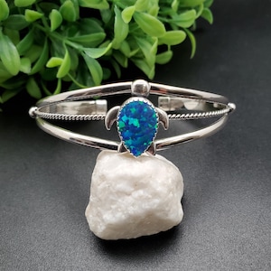 STN #C351 | Sea Turtle Bracelet | Green Opal Sea Turtle Bracelet Cuff | Sterling Silver Turtle Bracelet | Sea Turtle Bracelet | Gift For Her