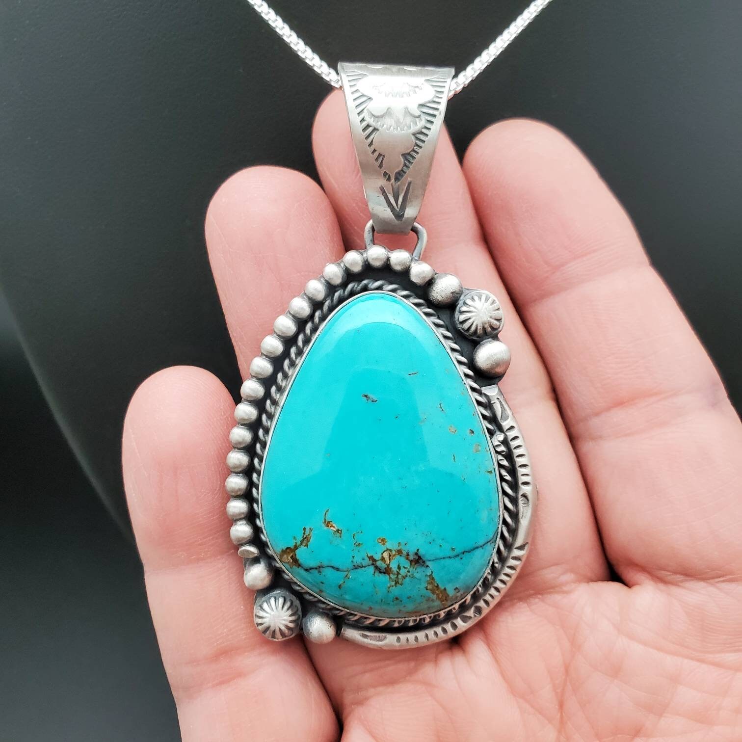 STN #299 | Turquoise Pendant Options With Silver Chain | Sterling ...