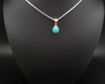 STN #119 | Dainty Teardrop Kingman Turquoise Necklace Pendant With