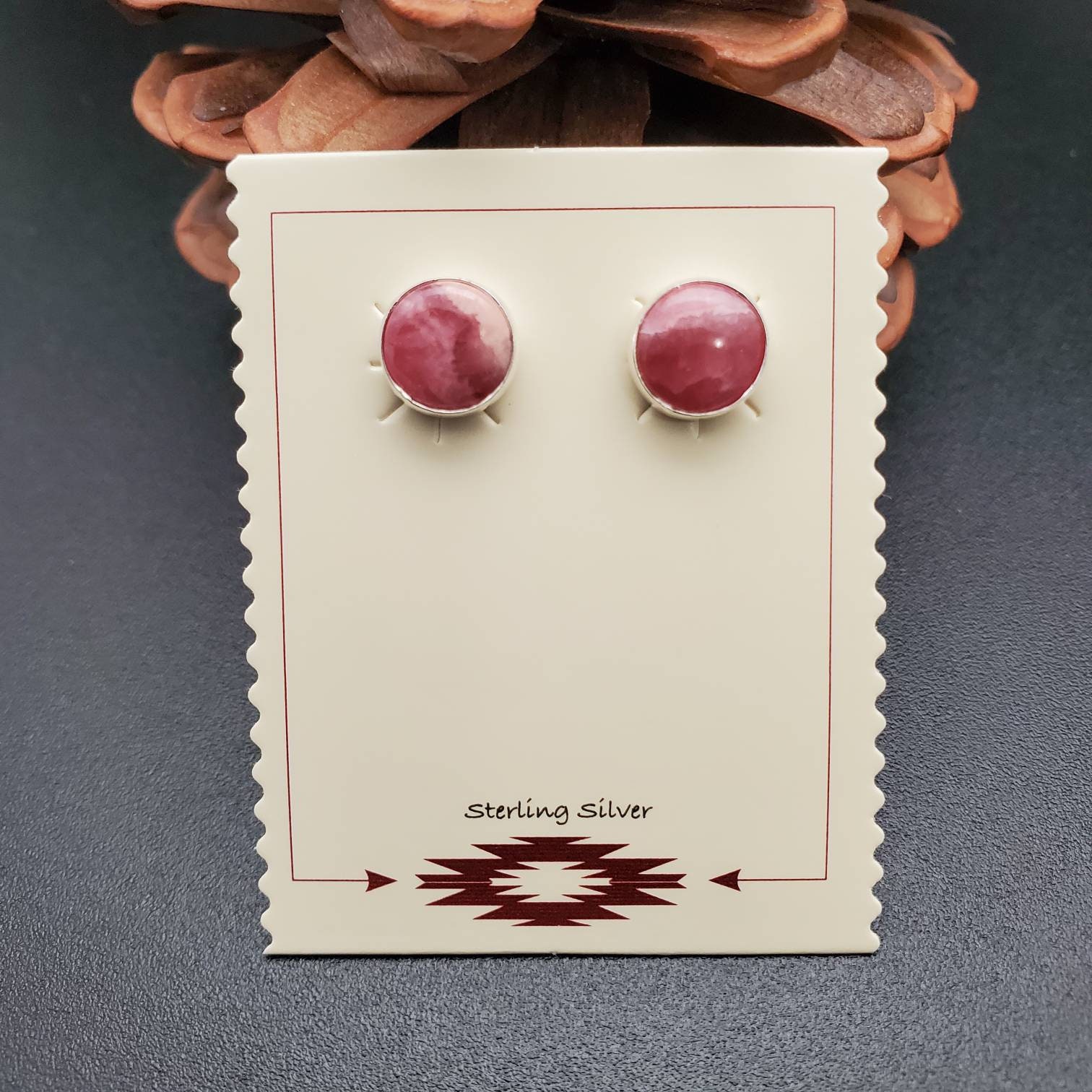 Boucles D'oreilles Puces En Argent 925 - Pierre Rose Ronde 3mm - Marque CENTMILLE - NEUVES