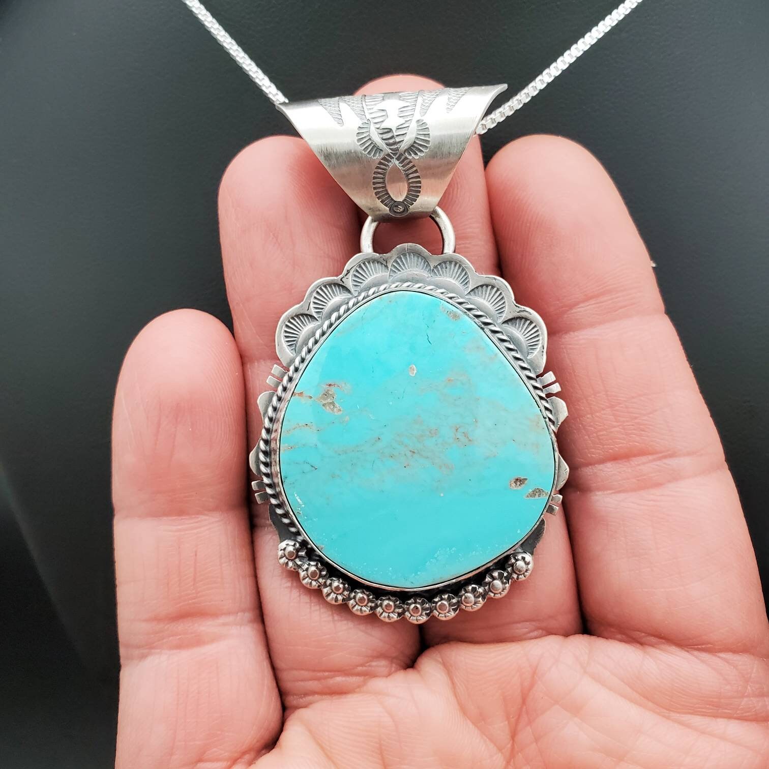 STN #282 | Turquoise Pendant Option With Silver Chain | Sterling Silver ...