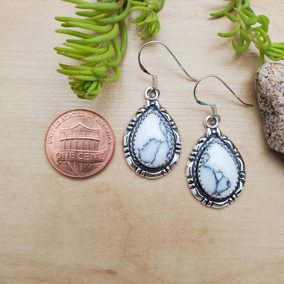 White buffalo turquoise on sale earrings