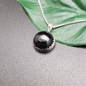 STN #334 | Dainty Black Onyx Necklace Pendant Options With Silver Chain Necklace | Sterling Silver Black Onyx Pendant | Black Onyx Pendant