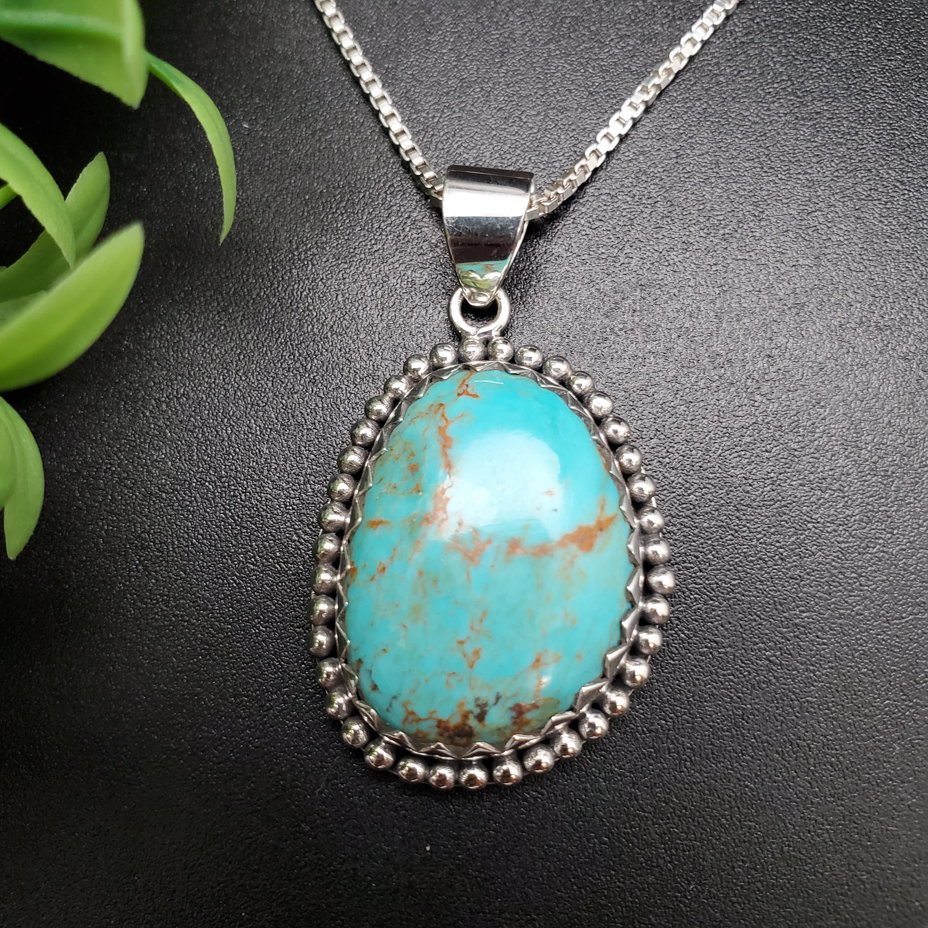 IGM#52 | スターリングシルバーチェーン付きユニークなターコイズ