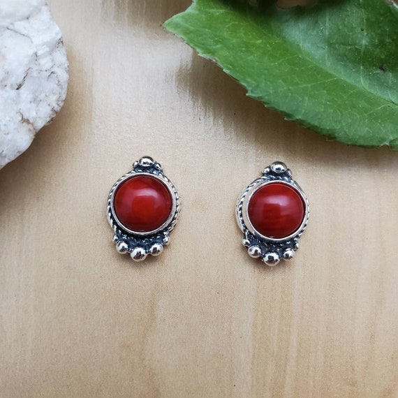 Artist Made Gold Plated Red Coral Designer Earrings - Art Jewelry Women  Accessories | World Art Community