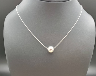 SoCute925 Silber Ball Anhänger mit Optionen Sterling Silber Box-Kettenhalskette | Halskette mit Anhänger aus Silber | Silber Halskette | Hergestellt in den USA