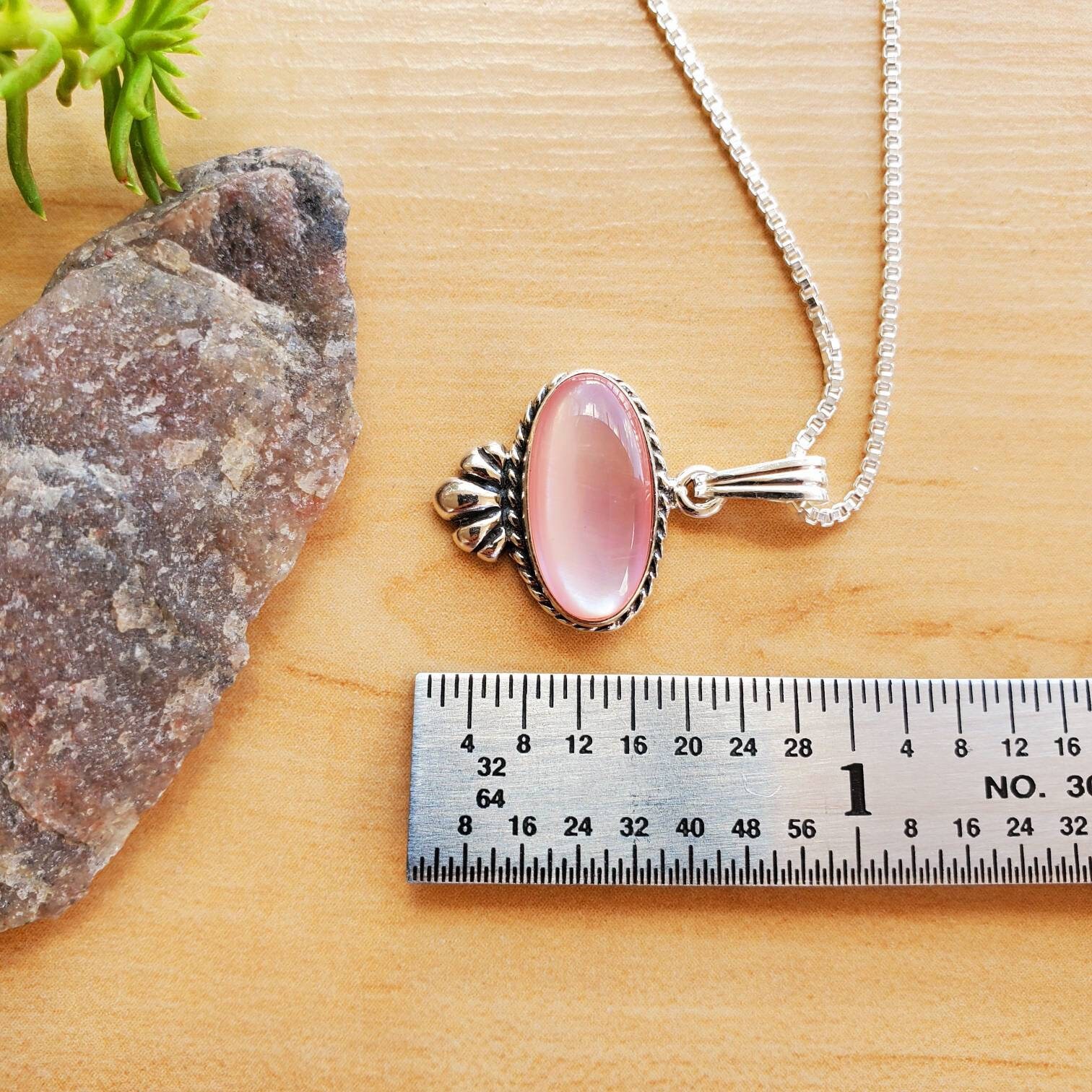 Socute925 Pink Mother of Pearl Necklace Pendant With Silver
