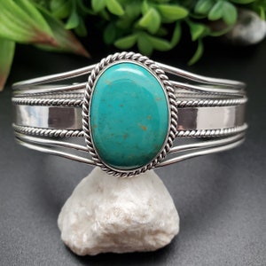 STN #C58 | Number 8 Turquoise Cuff Bracelet | Sterling Silver Turquoise Bracelet | Turquoise Bracelet Cuff | Free Shape Southwest Bracelet