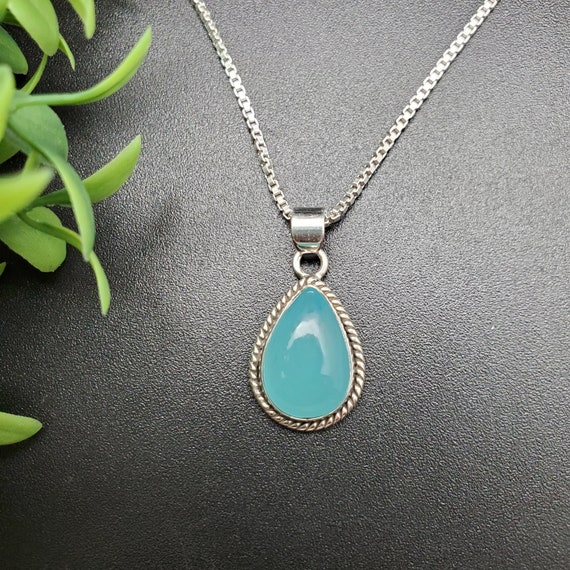 STN #209 | ティアドロップ型ブルートパーズネックレスペンダント