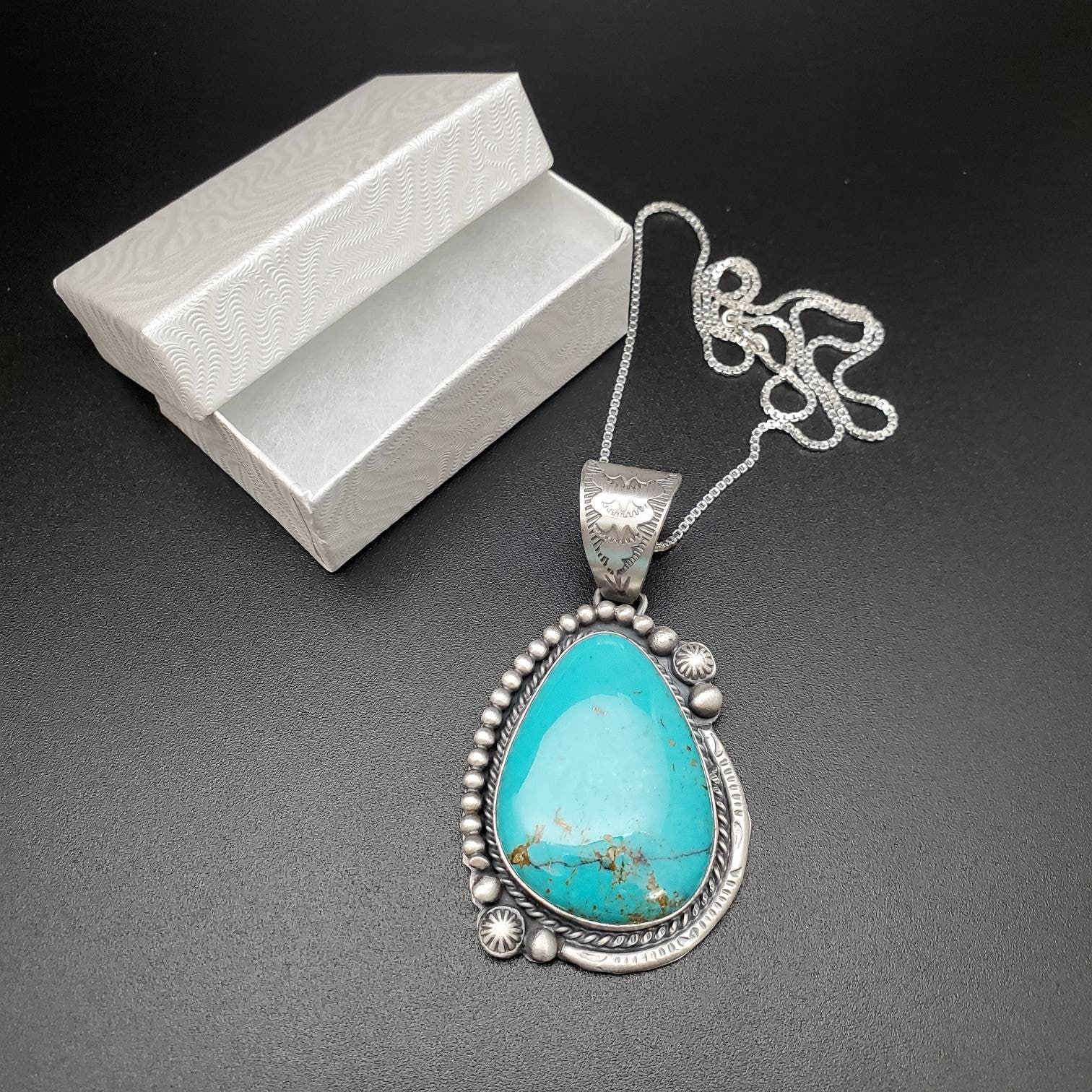 STN #299 | Turquoise Pendant Options With Silver Chain | Sterling ...