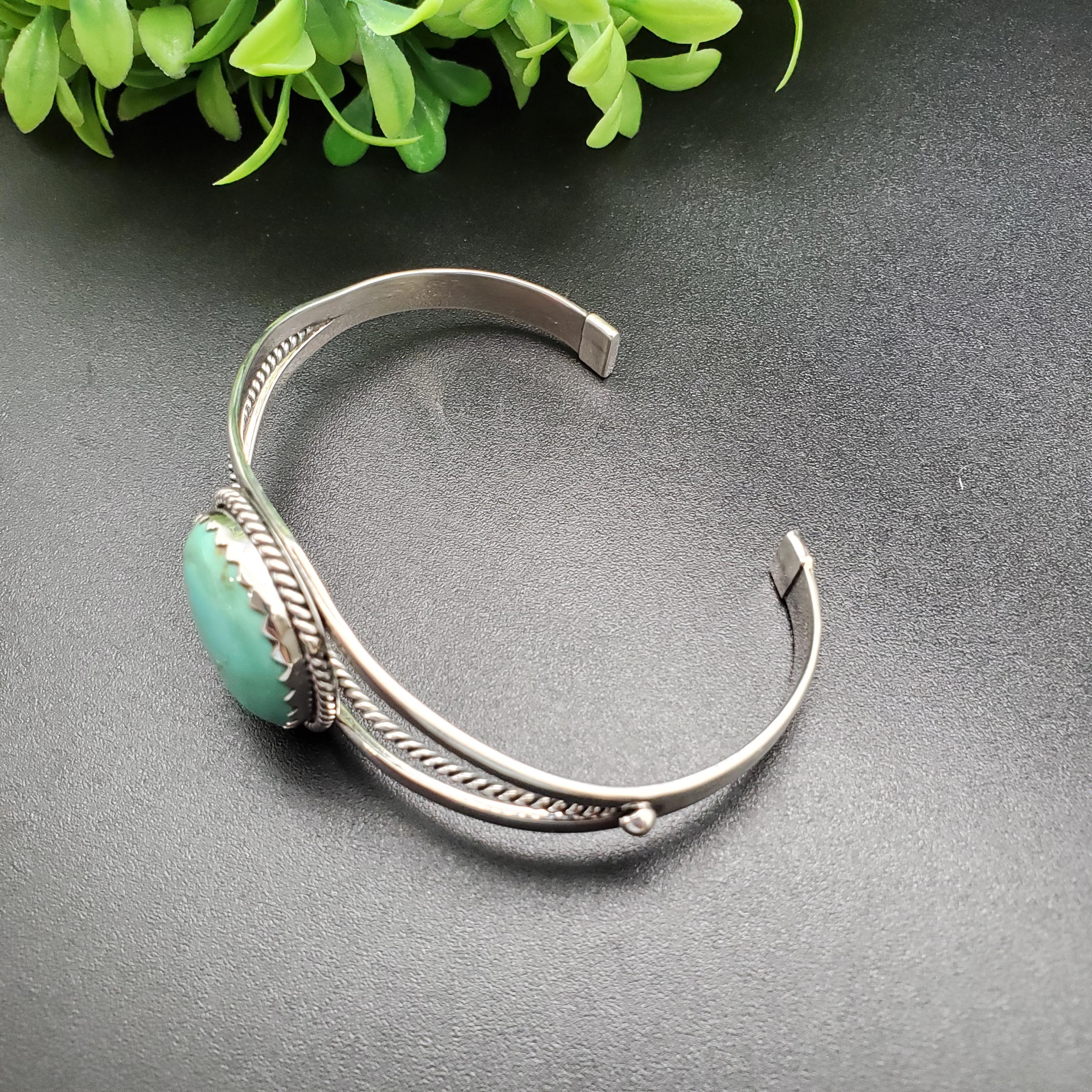 STN #C361 | 上品なターコイズ カフブレスレット | ターコイズ