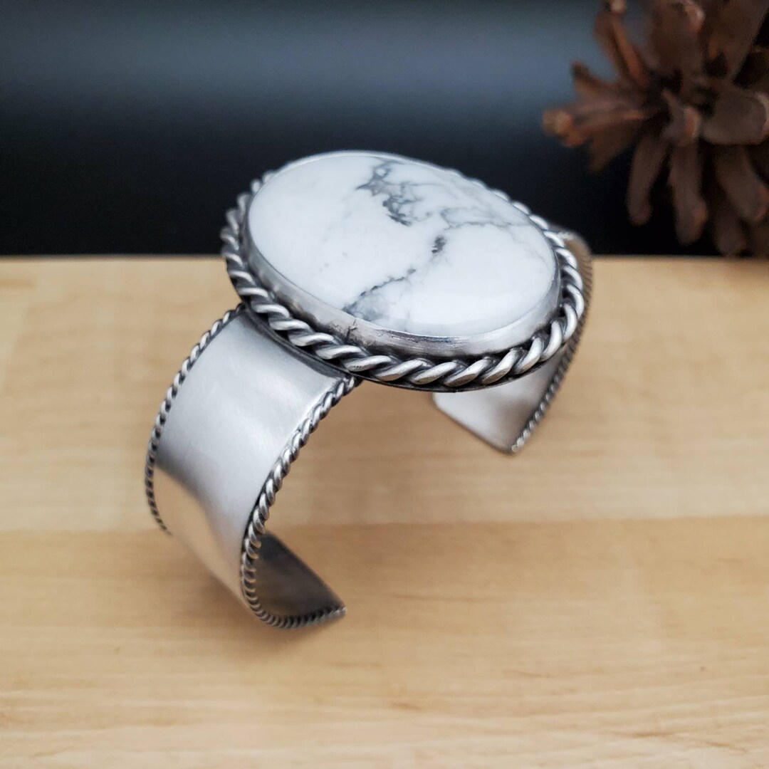 White buffalo turquoise cuff bracelet Clearance