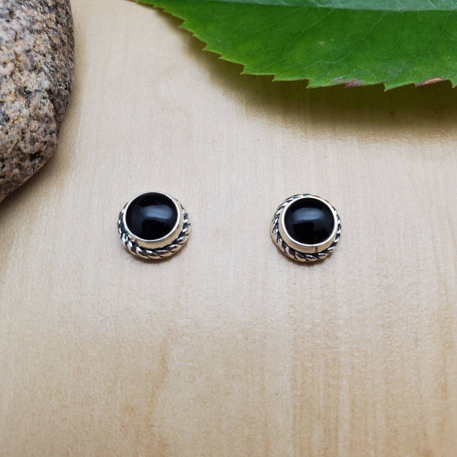 Silver Onyx Earrings - Etsy