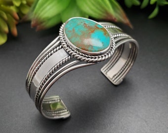 【】ターコイズ シルバー カフブレスレット 楽天市場】【FUNNY公式ストア】 ナバホ族 キングマン ターコイズ