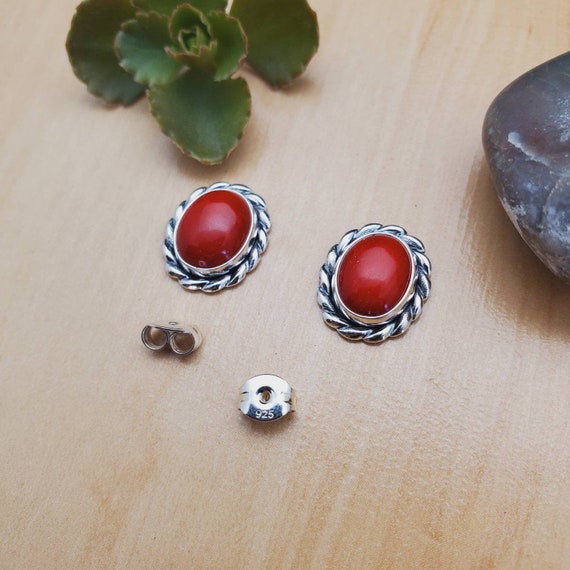 Silver coral earrings online