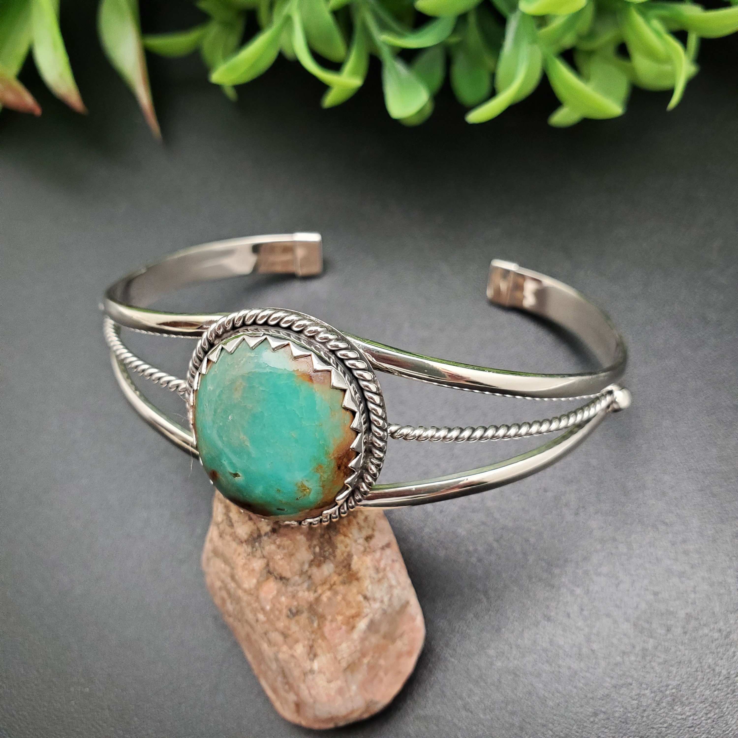STN #C84 | Arizona Turquoise Cuff Bracelet | Sterling Silver Turquoise Bracelet | Turquoise Cuff | Free Formed Turquoise Southwest Bracelet