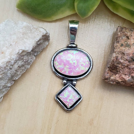 Huge Southwest Pink Sterling Silver Pendant Huge Southwest Pink Sterling Silver Pendant