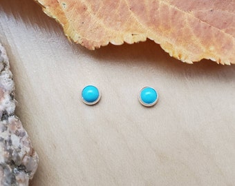 May include: A pair of silver stud earrings with turquoise stones.