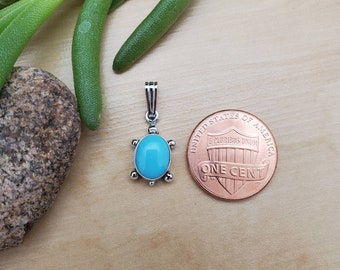 Pendientes o colgantes de tortuga pequeña del suroeste SoCute925 / Pendientes colgantes de tortuga turquesa / Pendientes o colgantes de tortuga pequeña de plata esterlina