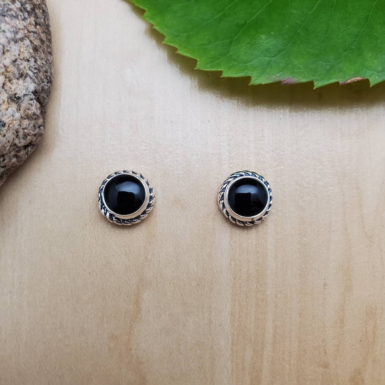 Black Onyx 925 Sterling Silver Stud Earrings main image 1