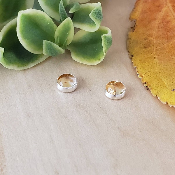 SoCute925 4mm Citrine Stud Earrings | Small Citrine Post Earrings | Sterling Silver Post Earrings | Cartilage Jewelry | Yellow Gemstone Stud