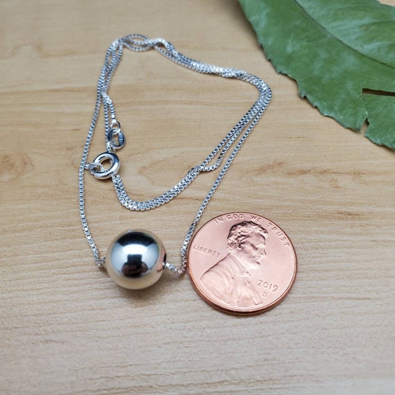 Socute925 Silver Ball Pendant With Sterling Silver Box Chain