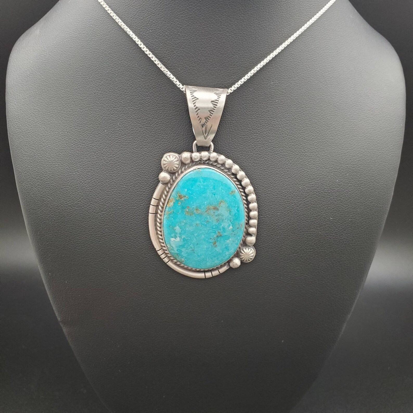 Turquoise Pendant 51 With Silver Chain Sterling Silver - Etsy