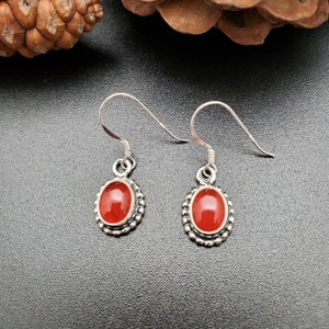 SoCute925 Lovely Carnelian Earrings | Small Carnelian Crystal Earrings | Carnelian Southwestern Jewelry | Carnelian Jewelry | Made in USA
