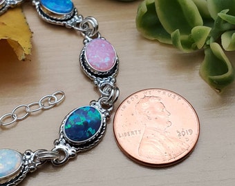 SoCute925 カラフルオパールブレスレット | スターリングシルバー