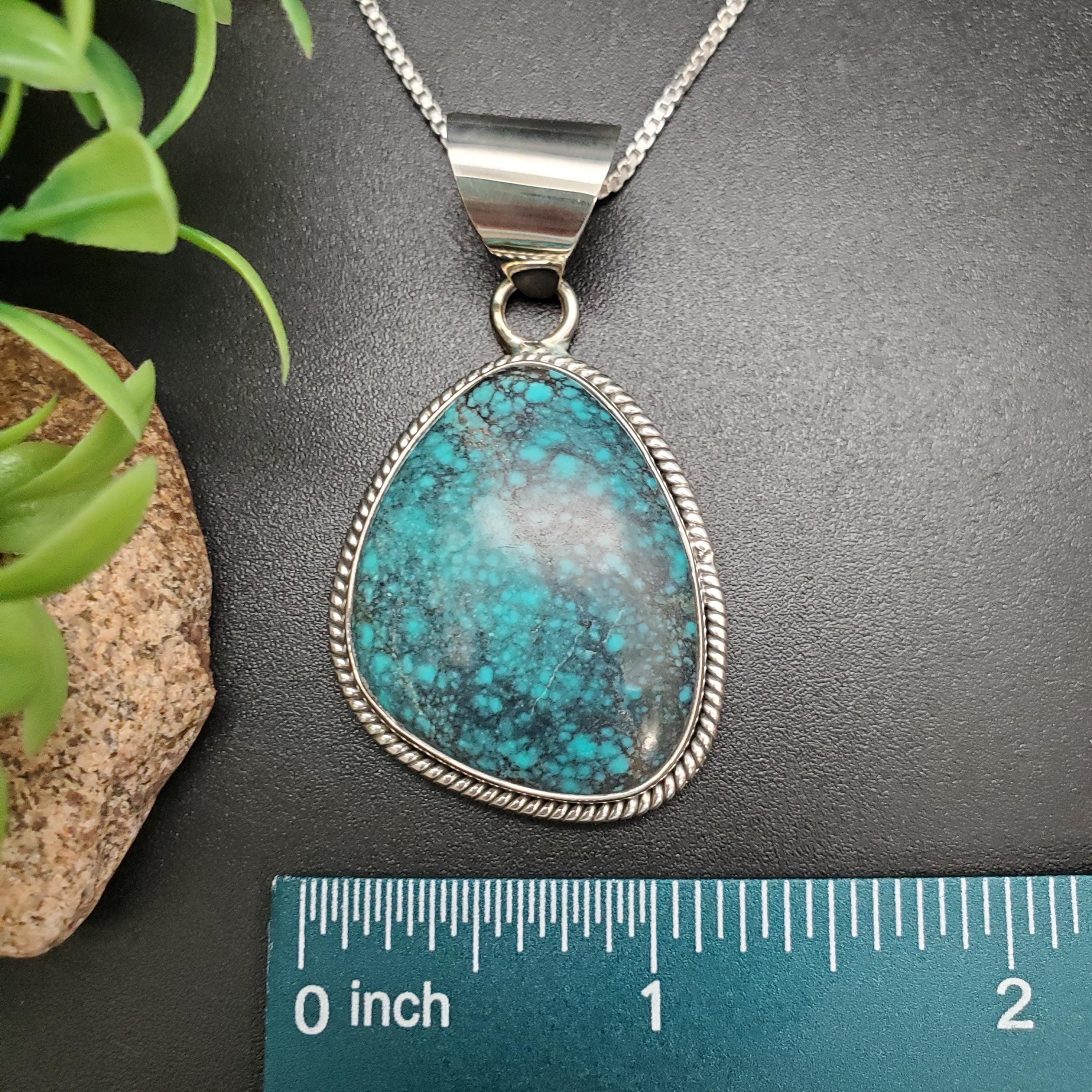 IGM#14 | Arizona Turquoise Pendant With Silver Chain | Sterling