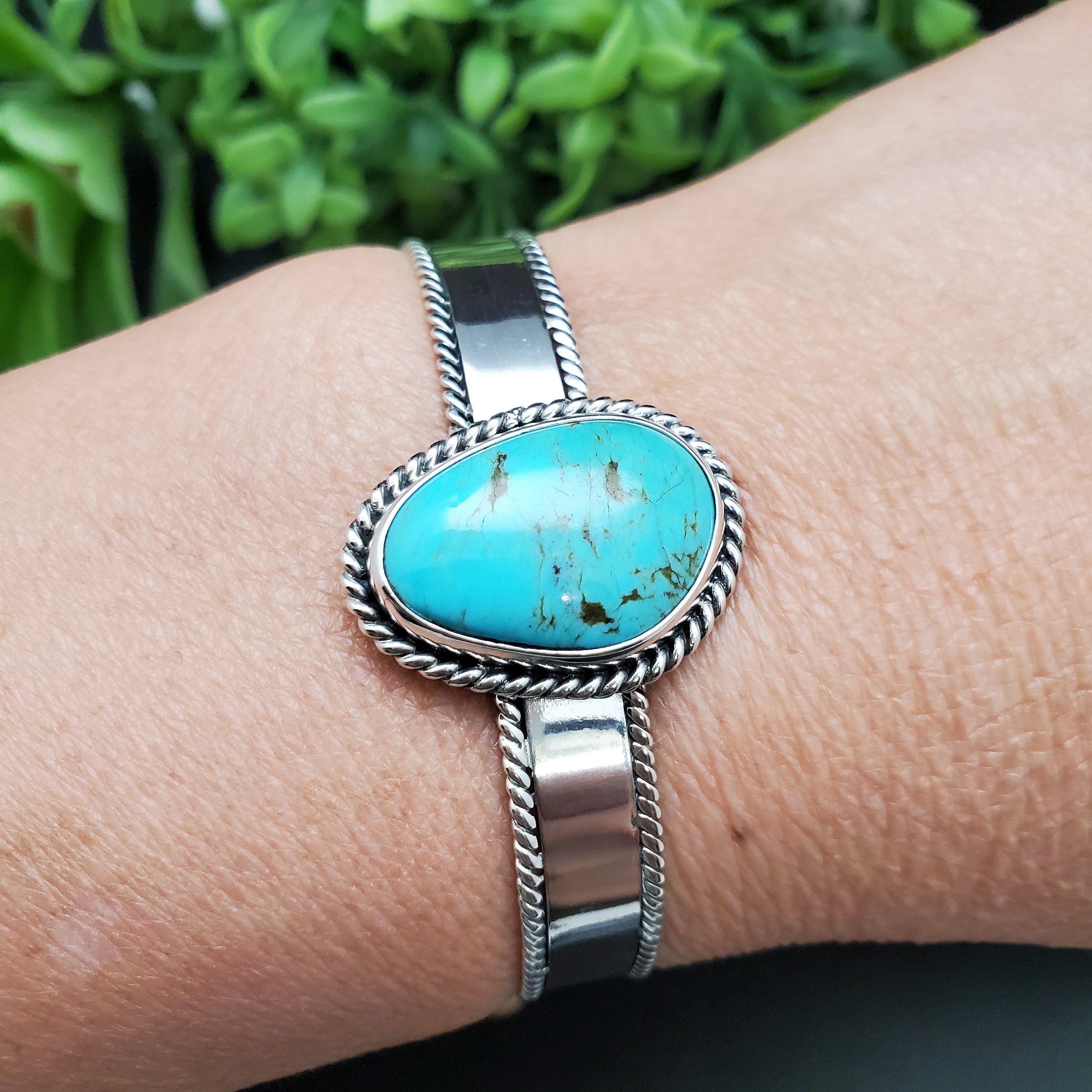 STN #C76 | Arizona Turquoise Cuff Bracelet | Sterling Silver