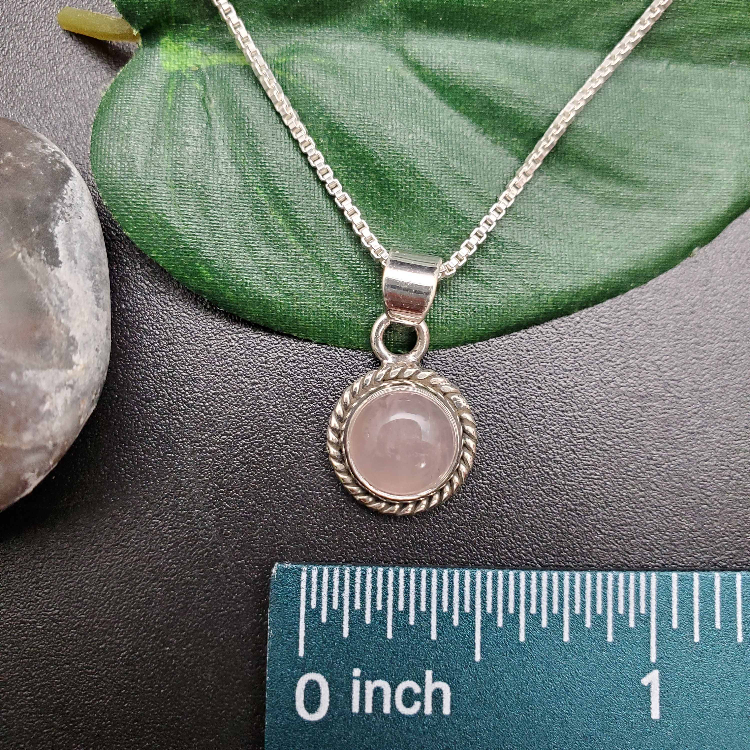 STN #251 | 8mm Dainty Rose Quartz Necklace Pendant With