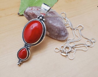 BIG HAND silver925×k18×coral×Ruby Red Lab Created Ruby Rhodium Over Silver Jewelry Set 37.09