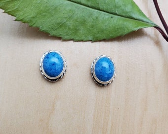 Ravishing Impressions Orecchini pendenti in argento Sterling 925, autentici lapislazzuli, gioielli fatti a mano, per ragazze, Gemma, lapislazzuli