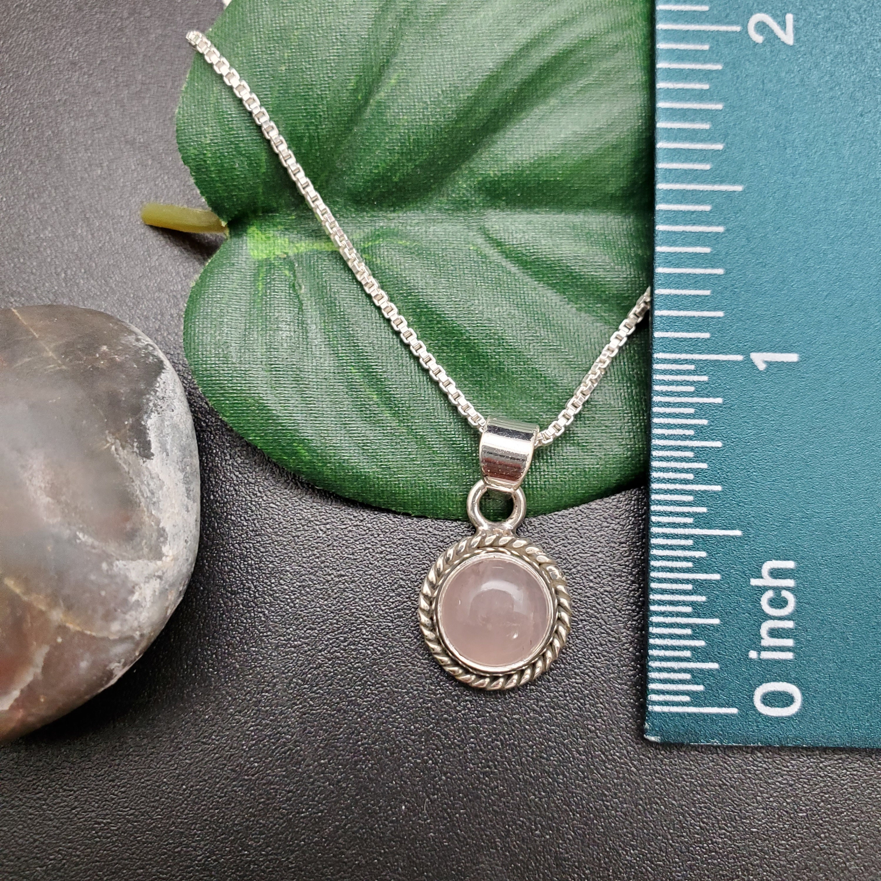 STN #251 | 8mm Dainty Rose Quartz Necklace Pendant With