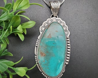 ターコイズ シルバーペンダント ターコイズ ペンダント #42 シルバー チェーン付き
