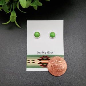 SoCute925 6mm Gaspeite Stud Earrings | Gaspeite Post Earrings | Sterling Silver Gaspeite Studs | Small Gaspeite Jewelry Made in USA