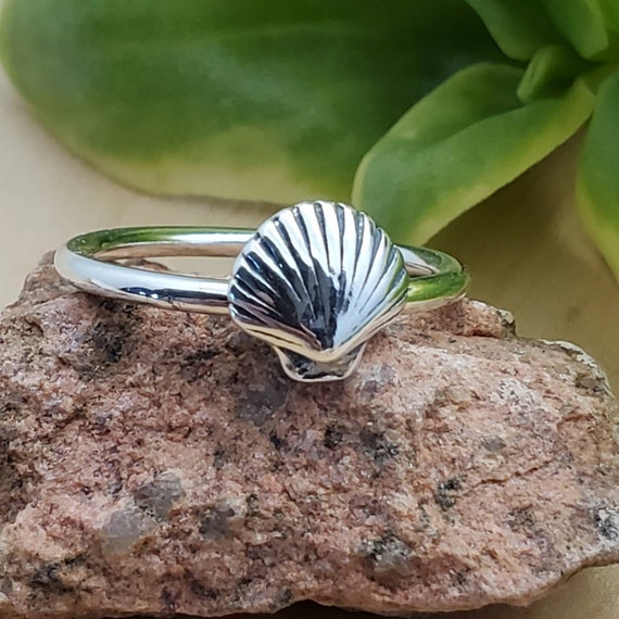 SoCute925 Bague coquillage delicat environ 5 50 a 6 Etats Unis Bague en argent sterling Bijoux de plage Bague pour femme avec coquillage Bague fine Etsy France