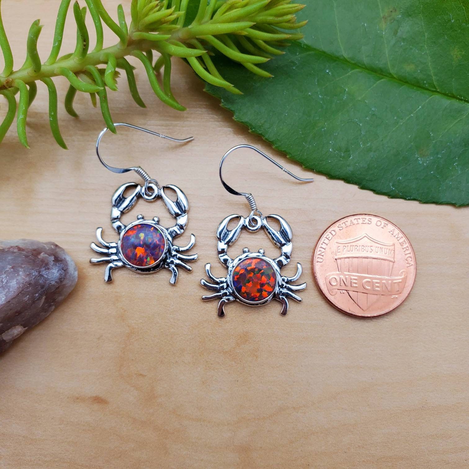 Socute925 Red Opal Crab Earrings | Small Crab Dangle Earrings | Sterling  Silver Earrings | Red Red Jewelry | Small Crab Earrings Made in USA - Etsy
