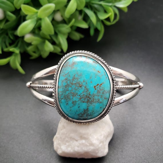 STN #C396 | Dainty Turquoise Cuff Bracelet | Small Sonoran