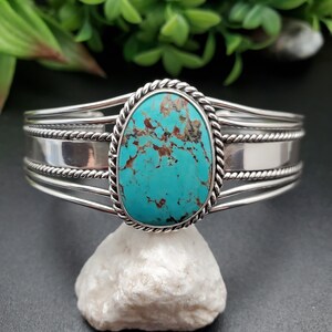 STN #C59 | Number 8 Turquoise Cuff Bracelet | Sterling Silver Turquoise Bracelet | Turquoise Bracelet Cuff | Free Shape Southwest Bracelet