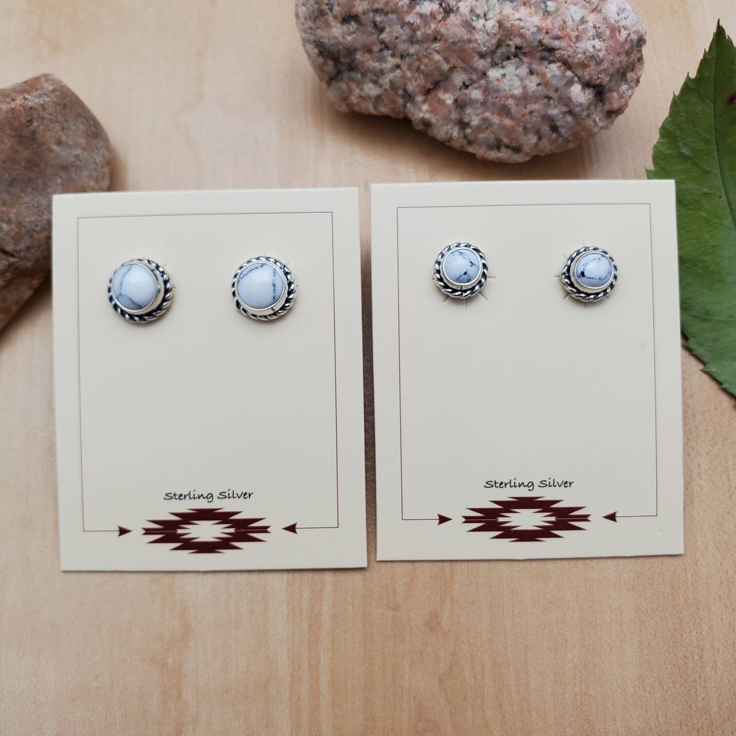 White buffalo stud earrings discount