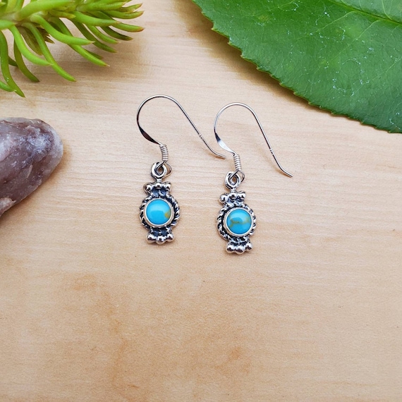 Small Turquoise Flower Earrings - Don Lucas Fine Jewelry