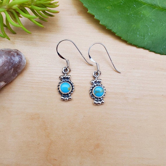 Small Turquoise Flower Earrings - Don Lucas Fine Jewelry