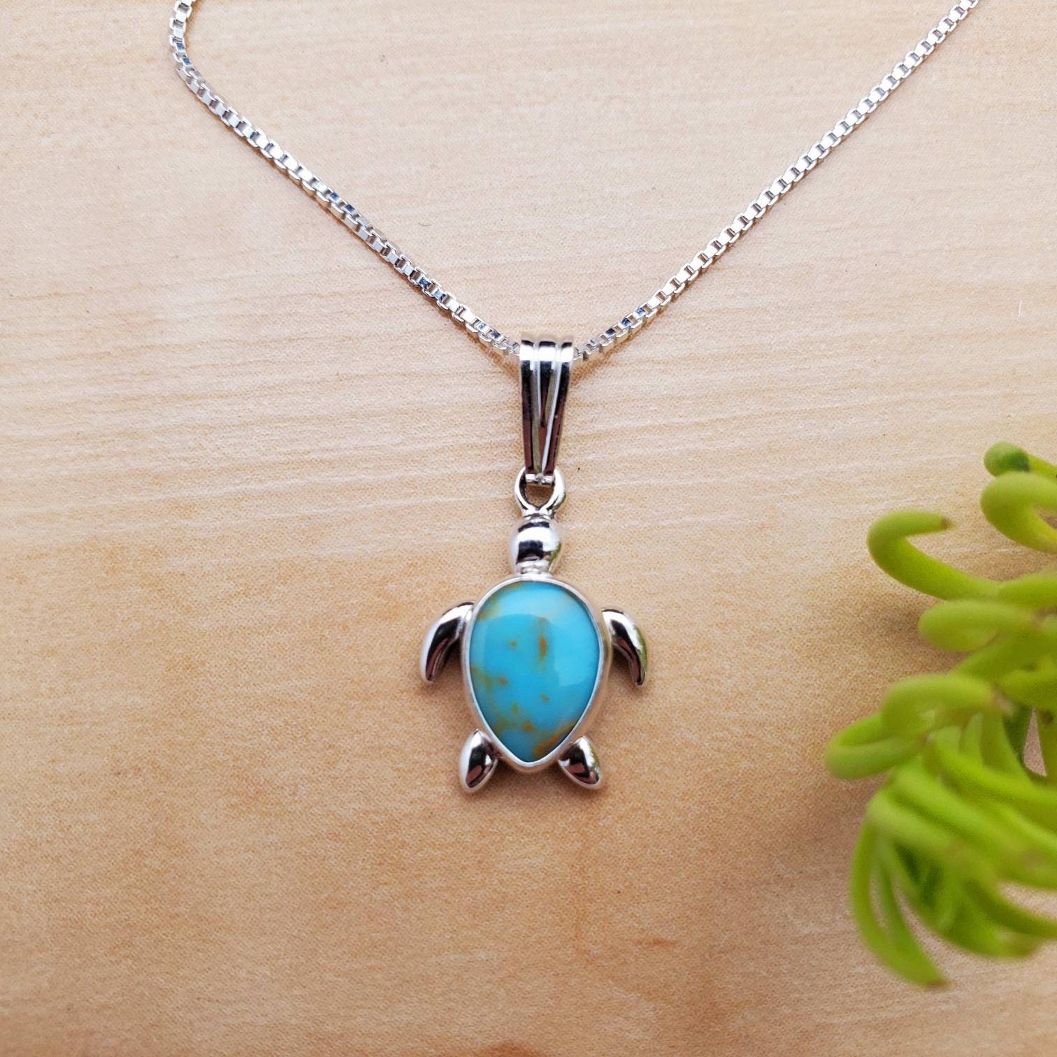 SoCute925 Sea Turtle Necklace Pendant With Silver Chain Necklace 18" | Sterling Silver Sea Turtle Necklace | Dainty Necklace Made in USA