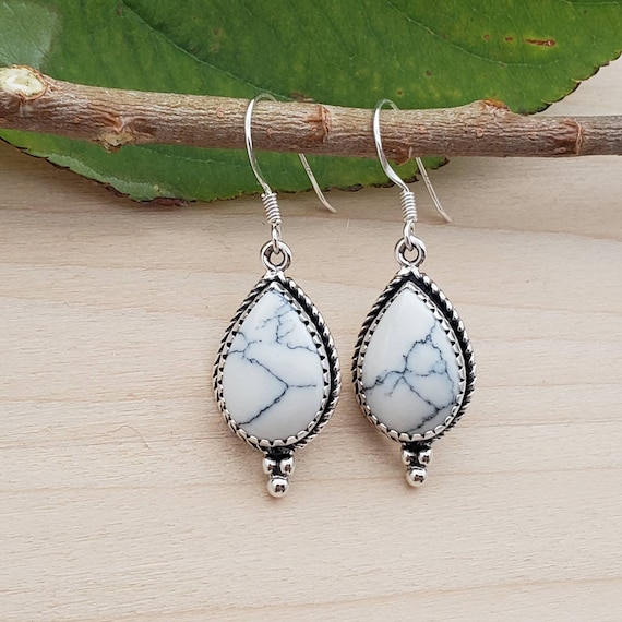 White buffalo turquoise earrings deals