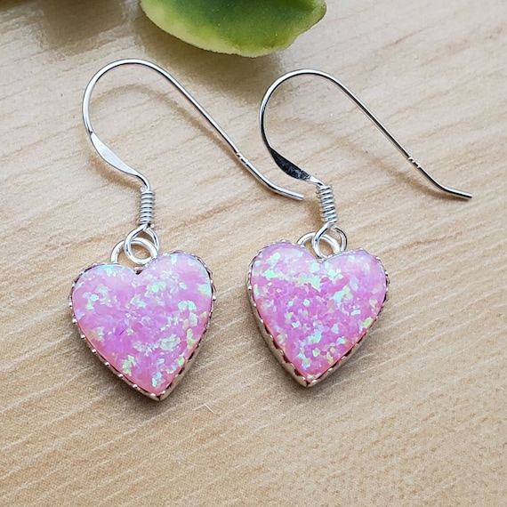Heart shaped opal earrings online