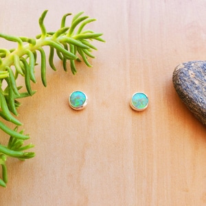 SoCute925 5mm Lime Green Opal Stud Earring | Small Opal Post Earrings | Lime Green Studs | Sterling Silver Post Earrings | Made in USA